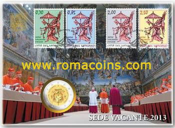 2 Euro Vaticano Busta filatelica numismatica 2013 Sede Vacante