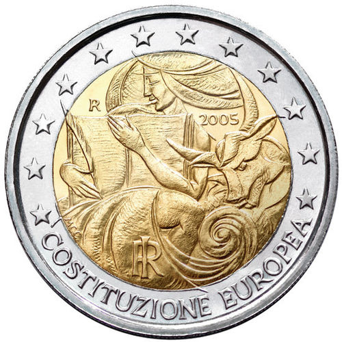 2 Euro Commemorativi Italia 2005 Costituzione Europea