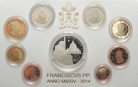 Vaticano Proof 2014 Serie Fondo Specchio FS 20€ Argento