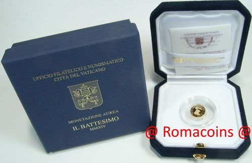10 Euro Vaticano 2014 Oro Proof Fondo Specchio Fs Battesimo