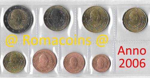 Serie Completa Vaticano 2006 1 cent - 2 Euro Unc.