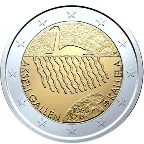 2 Euro Commemorativi Finlandia 2015 Akseli Gallen Fdc