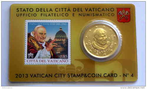 Coincard Vaticano 50 cc Anno 2013 Francobollo Giovanni XXIII