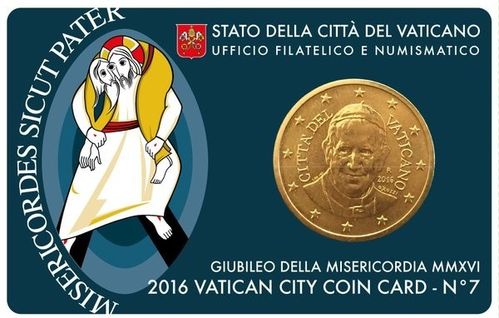Coincard Vaticano 50 cc Anno 2016 Papa Francesco
