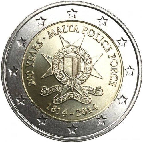 2 Euro Commemorativi Malta 2014 Moneta Polizia