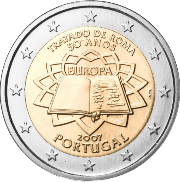 Portugal 2 euro 2007 Treaty of Rome BU official Folder Bimetal Roma