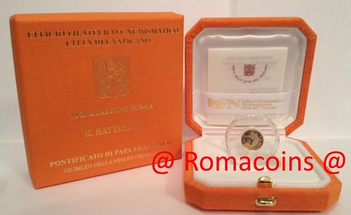 10 Euro Vaticano 2016 Oro Fondo Specchio Proof Battesimo