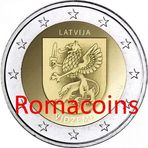 2 Euro Commemorativi Lettonia 2016 Moneta Vidzeme