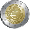 2 Euros Conmemorativos Holanda 2012 10 Años Euro