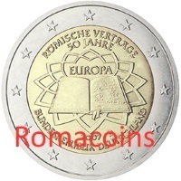 2 Euro Commemorativi Germania 2007 Trattati di Roma Zecca F