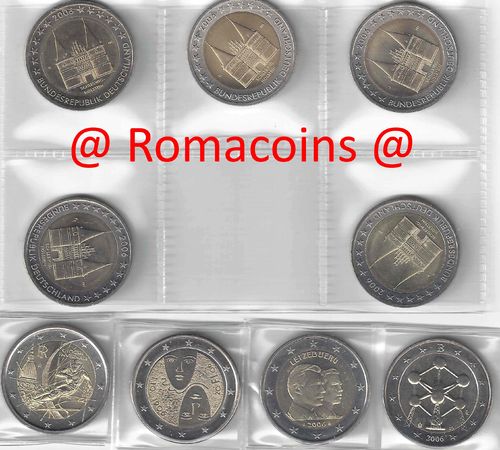 Collezione Completa 2 Euro Commemorativi 2006 9 Monete