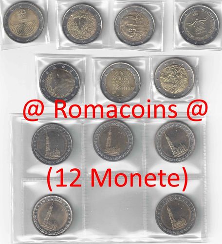 Collezione Completa 2 Euro Commemorativi 2008 12 Monete