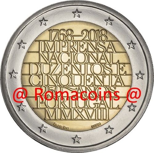 2 Euro Commemorativi Portogallo 2018 250 Anni Zecca Portoghese
