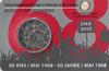 Coincard Belgien 2018 2 Euro Mai 1968 Französisch Sprache