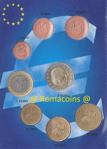 Serie Completa Monaco 2001 1 Cent - 2 Euro Unc.