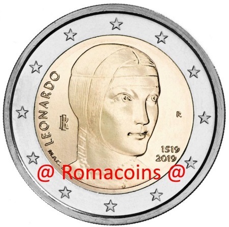2 Euro Commemorativi Italia 2019 Leonardo da Vinci Fdc