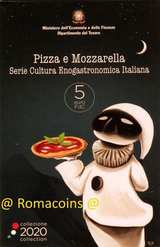 5 Euro Italia 2020 Pizza e Mozzarella Moneta Fdc