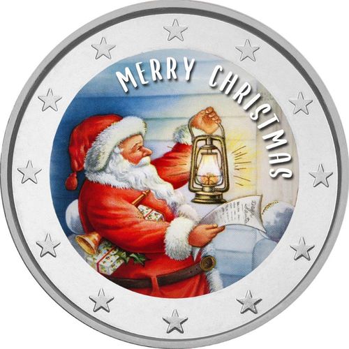 Moneta da 2 Euro Speciale Natale Merry Christmas 2020 Fdc