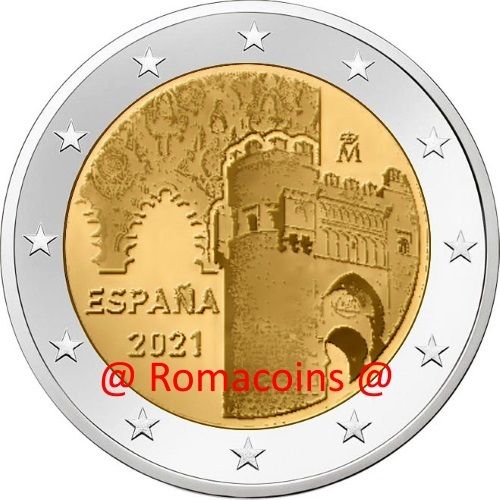 2 Euro Commemorative Coin Spain 2021 Toledo