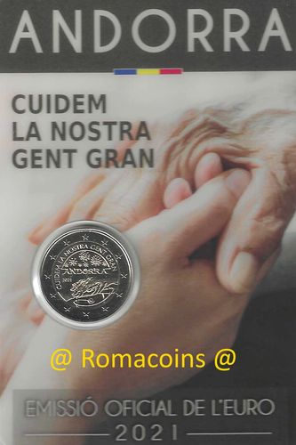 Coincard Andorra 2021 2 Euro Care of Old People