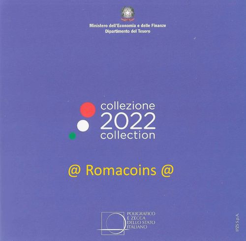 Bu Set Italy 2022 Euro 8 Coins Brillant Universel