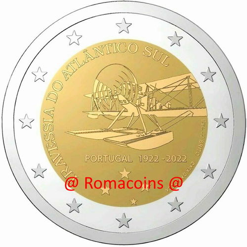 2 Euro Commemorative Coin Portugal 2022 Crossing Atlantic