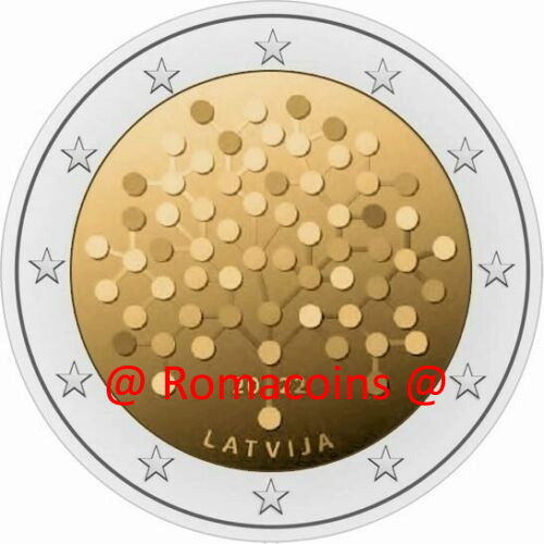 2 Euros Commémorative Lettonie 2022 100 Ans Banque Lettone