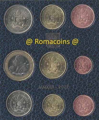 Vatican Bu Set 2022 with 5 Euro Coin Bimetallic New