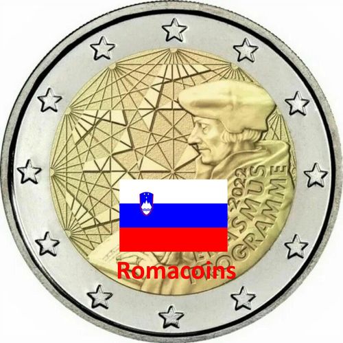 2 Euro Commemorative Coin Slovenia 2022 Erasmus Unc