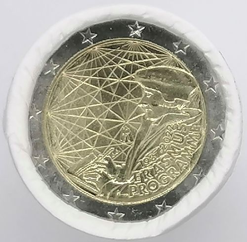 Roll Coins Italy 2 Euro Comemorative 2022 Erasmus Rare