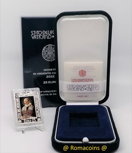 25 Euro Vatikan 2022 Farbig Silber PP Paul VI