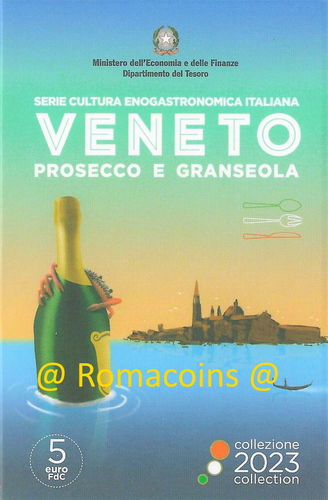 5 Euros Italia 2023 Prosecco y Granseola Región del Véneto