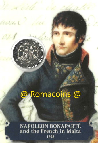 Coincard 2 Euro Commemorativi Malta 2023 Napoleone Bonaparte