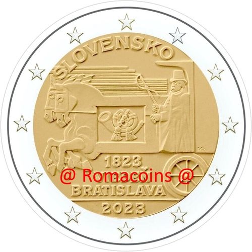2 Euro Commemorative Coin Slovakia 2023 Postal Service