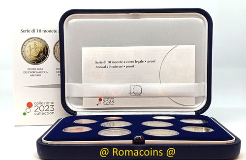 Proof Set Italy 2023 with 2 X 2 Euro Commemorative Coins