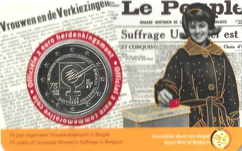 Coincard Belgium 2023 Women's Suffrage Dutch Language