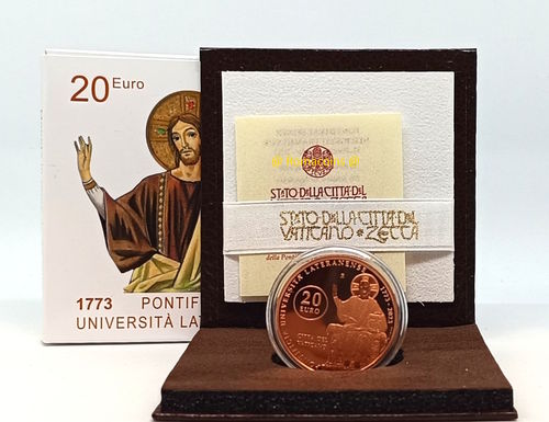 20 Euro Coin Vatican 2023 Copper Università Lateranense Proof