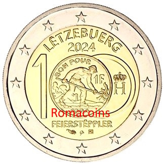 2 Euro Gedenkmünze 2024 Luxemburg 100 Jahre Franken