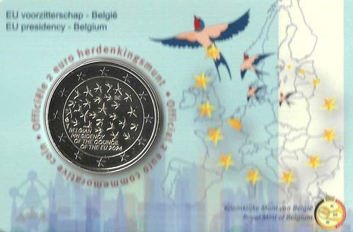 Coincard Belgien 2024 Präsidentschaft Europäischen Rates Holländisch Sprache