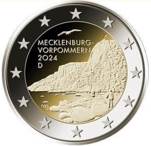 2 Euro Commemorativi 2024 Germania Mecklenburg-Vorpommern Unc