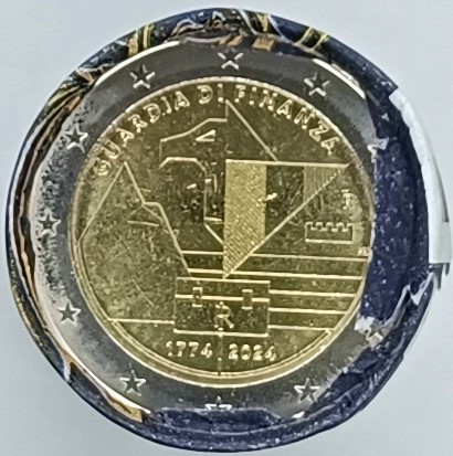 Roll Münzen Italien 2 Euro 2024 Guardia di Finanza Selten