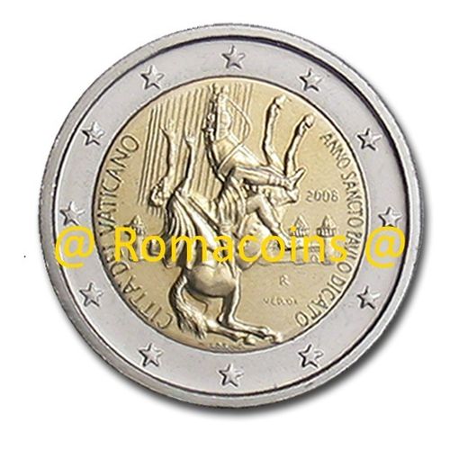 Moneda 2 Euros Vaticano Conmemorativa 2008 sin cartera