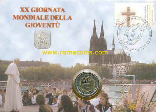 Busta Filatelica Numismatica Vaticano 2 Euros 2005