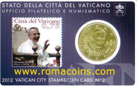 Coincard Vaticano 2012 con Moneda de 50 Centimos y Sello