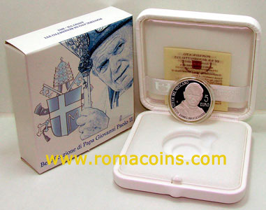 5 Euros Vaticano 2011 Beato Juan Pablo II Moneda Plata Proof