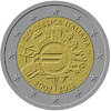 2 Euros Conmemorativos Italia 2012 Aniversario 10 Años Euro