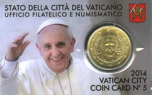 Coincard Vaticano 2014 con moneda de 50 centimos