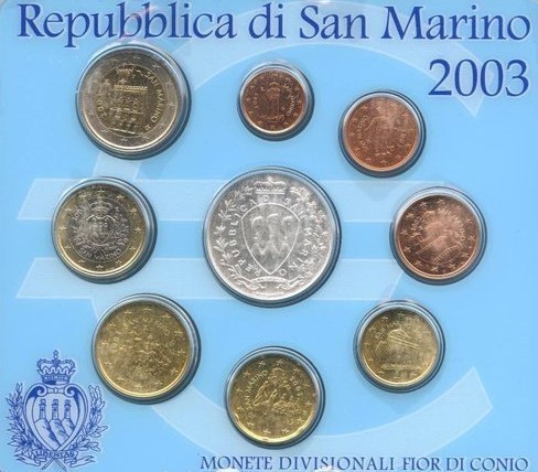 Divisionale San Marino 2003 Serie Euro Fdc
