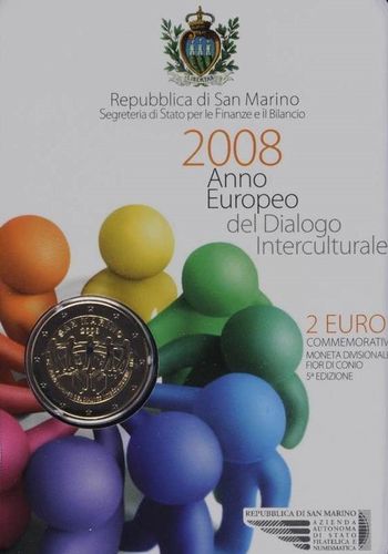 Moneda Conmemorativa 2 Euros San Marino 2008 Oficial Fdc