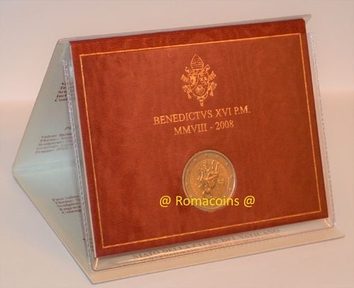2 Euro Commemorativi Vaticano 2008 in Folder Fdc